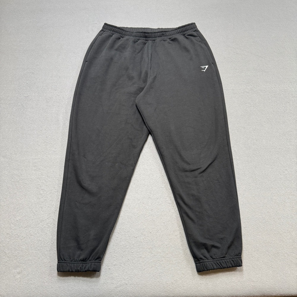 Gymshark Joggers Men's XL Black Fleece Lined Athletic Fit Sweatpants Activewear